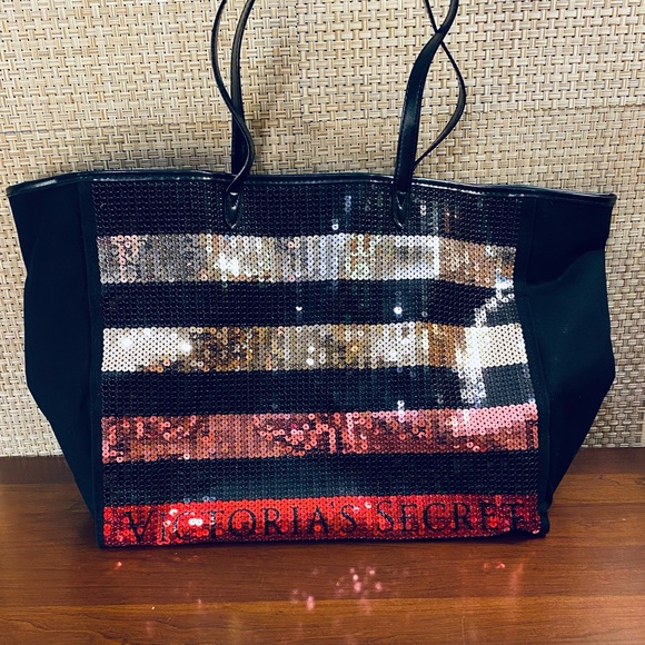 Victoria's Secret Handbags - 🌟2xHP🌟NWOT Victoria Secret Bling Stripe Sequ…